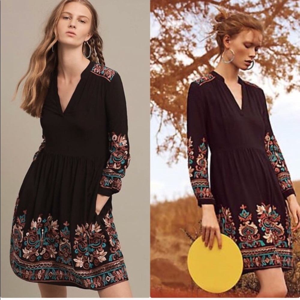Anthropologie $158 Floreat Avery peasant dress M